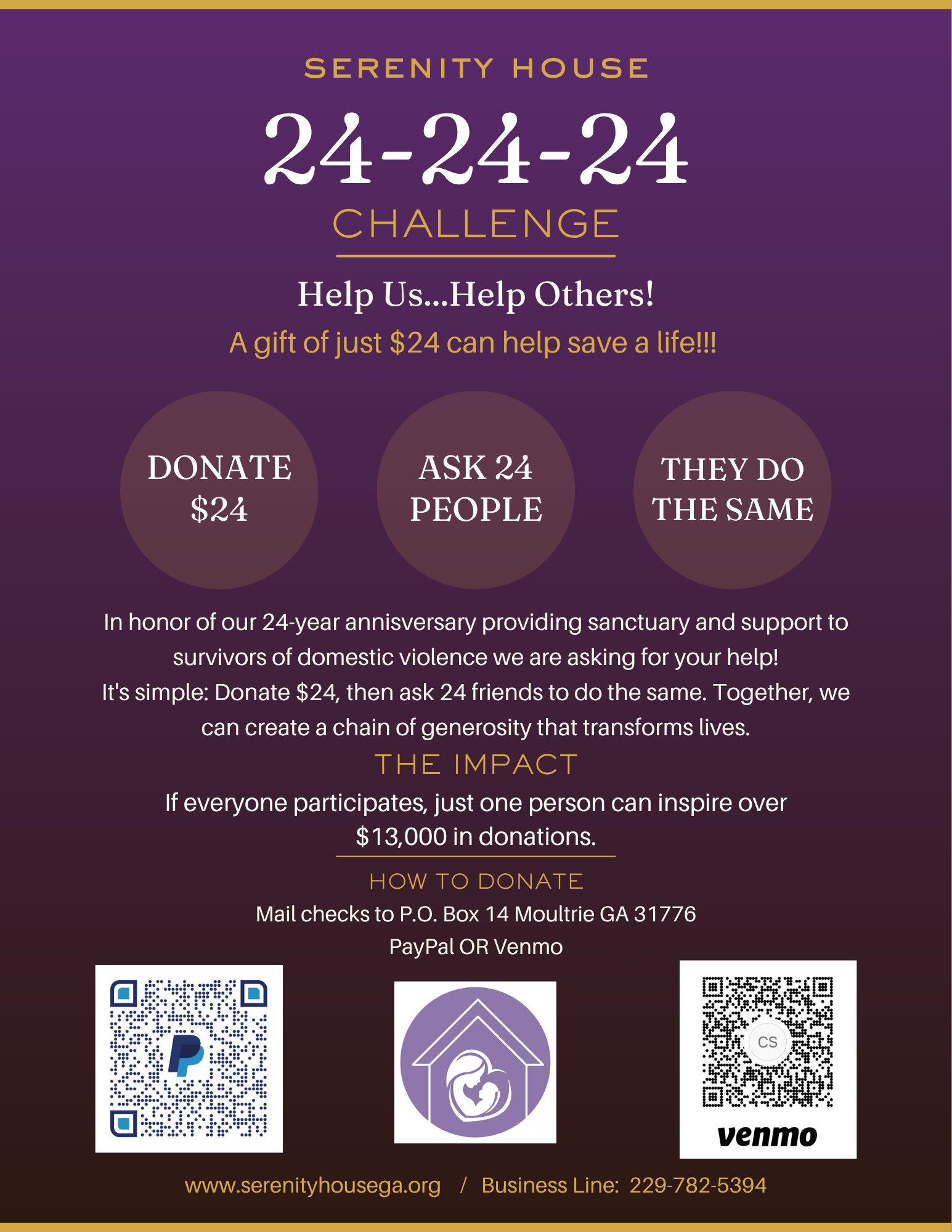 Serenity House 24-24-24 Challenge Flyer